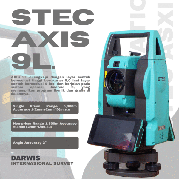 Total Station STEC AXIS 9L is equipped with a 5.0-inch high-resolution touchscreen